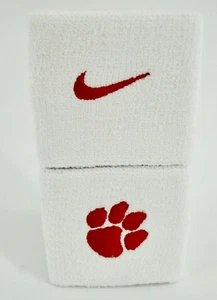 Nike Clemson Tigers Wristbands Adult NCAA Single Wide White - Picture 1 of 2