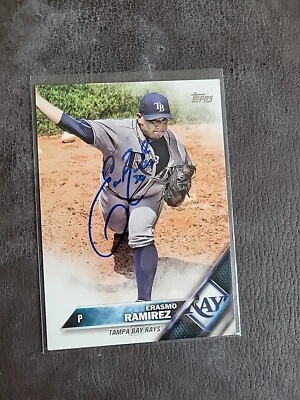 2016 Topps Series Two Erasmo Ramirez Signed IP Auto Tampa Bay Rays Baseball MLB - Image 1 of 2