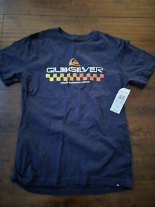 NWT Quiksilver Navy Blue Cotton Shirt Size Youth Large 14-16 - Picture 1 of 1