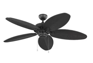Monte Carlo 5CU52BK Cruise 52" Outdoor Matte Black Ceiling Fan w Palm Leaf Blade - Picture 1 of 6