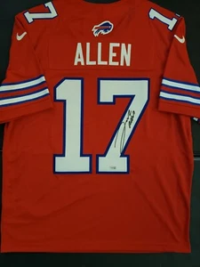 Josh Allen Autographed Buffalo Bills Red Nike Jersey (Fanatics Authentic COA) - Picture 1 of 3
