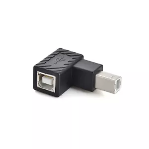Angle USB 2.0 Type B Male to Female Adapter Printer Scanner Converter Connector - Picture 1 of 5