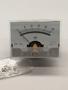 1 Stk. Panel Meter Analog 50mA Class 2,5 / 59,5x46mm EM60 Pop Electronics - Bild 1 von 2