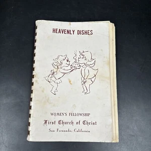 Vintage Heavenly Dishes Womens Fellowship Church Christ Spiral Bound Cookbook - Imagen 1 de 9