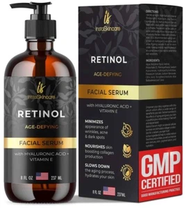 Retinol Serum for Face with Hyaluronic Acid + Vitamin E and A + Aloe Vera (8Oz) - Picture 1 of 6