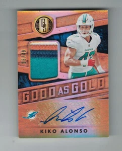 KIKO ALONSO 2018 Panini Gold Standard PATCH AUTO #16/49 Good As GAME USED RARE - Picture 1 of 2