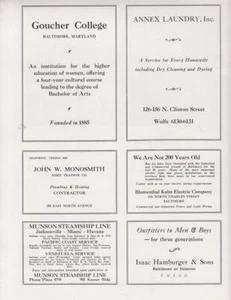 Original 1929 Goucher College Print-Ad/Baltimore/ Hamburgers Men's Clothes - Picture 1 of 1