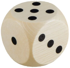 Riesen - Würfel mit Augenzahlen Spielwürfel Riesenwürfel lackiert 3 x 3 x 3 cm - Bild 1 von 1