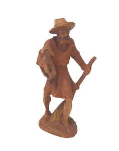 ANRI Italy Karl Kuolt Wood Carved 3" Nativity - Shepherd with Lamb - Picture 1 of 4