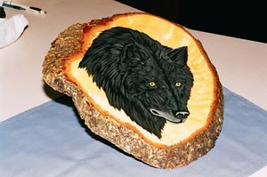 Wandtisch Bärenkopf bemalt Holz - Bild 1 von 1