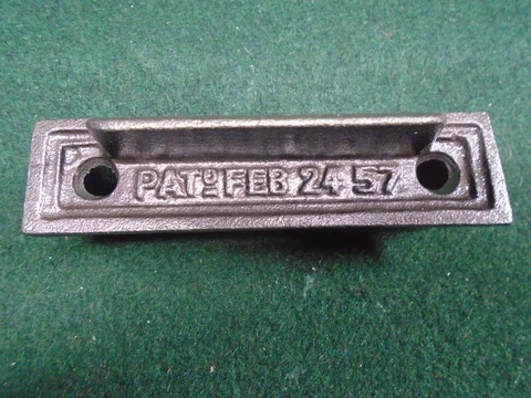 3 5/8" FLANGED KEEPER for ADAMS McKEE 1857 RIM LOCKS - REPRODUCTION - (33185) Cover