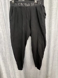 Victoria Sport Women's Jogger Sweatpants Size L Black Elastic Waist - Picture 1 of 6
