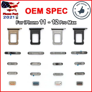 OEM Volume Power Button Set & SIM Card Holder Tray For iPhone 12 11 Pro Max Mini - Picture 1 of 16
