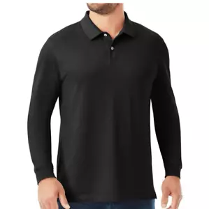 Member's Mark Men's Classic Fit Stretch Long Sleeve Pique Polo Black , XS NWT - Picture 1 of 8