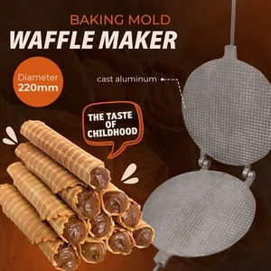 WAFFELEISEN ALU FORM FORMFORM BACKEN WAFFELKEGEL ROHRE AUF HERD Ø 22 CM - Bild 1 von 4