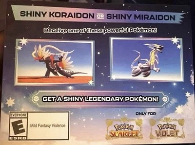 Pokemon Scarlet/Violet✨SHINY KORAIDON & MIRAIDON Evęnt Ver. Both Tradę/No Code!! - Image 1 of 3