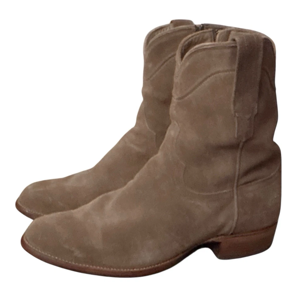 Tecovas "Dean" Hombres 12.5 EE Tostado Gamuza Cuero Cremallera Lateral Botas de Vaquero Occidentales Foto 1 de 4