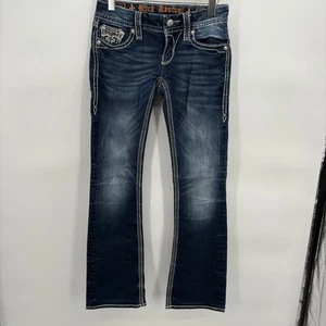 Rock Revival Jacklyn Easy Boot Jeans Women’s Size 26 Inseam 32" Dark Wash - Picture 1 of 7