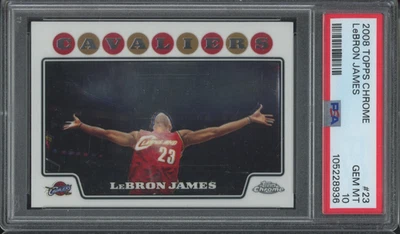 2008 Topps Chrome Chalk Toss #23 LeBron James Gem Mint PSA 10 - Image 1 of 2