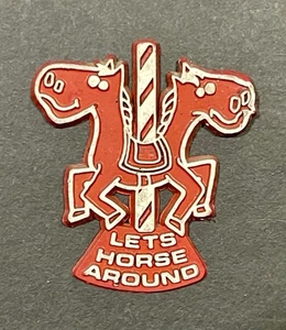 Vintage 1970’s Siamese Twin Carousel Horse Around Refrigerator Novelty Magnet - Picture 1 of 2