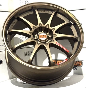 4 PCs RAYS CE28 STYLE ALLOY WHEELS 18X8.5 38P 5X100 5X114.3 SAND BRONZE+BRZ LIP - Picture 1 of 8