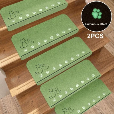 Confezione 2 Tappetini Antiscivolo per Scale per Gradini in Legno Tappetini di S - Immagine 1 di 4