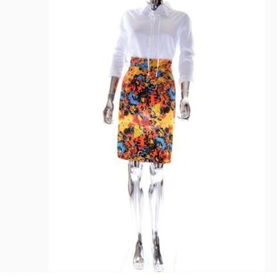 Tracy Reese colorful print high waisted midi knee lengthskirt women's size XS - Image 1 of 4