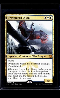 2015 MTG Magic The Gathering DTK Dragons of Tarkir #219 Dragonlord Ojutai - Image 1 of 2
