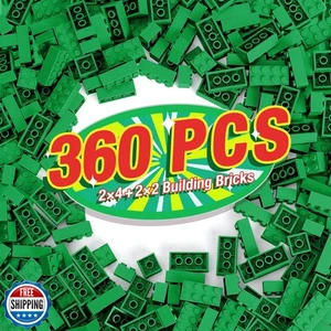 MANNIDOO 360 Pieces Building Bricks, Classic Basic Flats Parts and Pieces - 2 - Picture 1 of 5