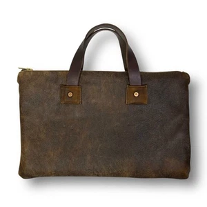 Billy Reid Laptoptasche braun Wildleder Leder 18x12 *kleiner Fehler - Bild 1 von 16