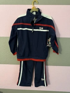 Fila Navy Tracksuit with Red and White Accents Size 6 New - Picture 1 of 11