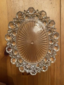 Antique Vintage MCM Cut Glass Starburst Canapé Celery Relish Oval Dish Tray - Picture 1 of 8