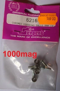 SERPENT CHROMED STEERING BALLS 9mm x4  6216 /   1/8  RACING CAR MODEL VINTAGE - Photo 1 sur 1