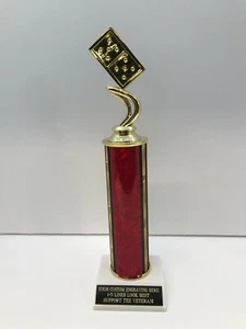 Domino Turnier Award Trophäe 12 Zoll KOSTENLOSE individuelle Gravur "Unterstütze den Tierarzt" - Bild 1 von 3