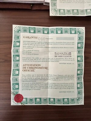 Guarantee Rolex Blank - Garanzia in bianco_Original 100% CORONE LUNGA - Immagine 1 di 4