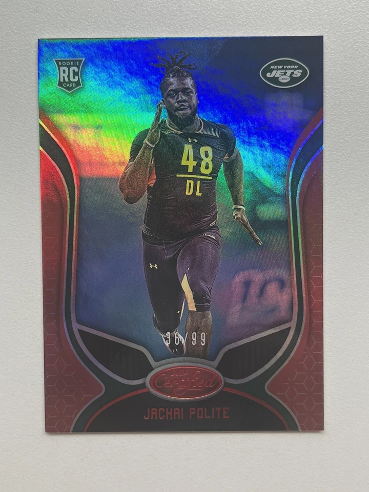 2019 Panini Certified Mirror Red #186 Jachai Polite /99 New York Jets Card - Image 1 of 2
