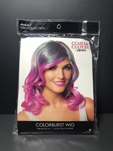 Parrucca cosplay donna fantasia colore scoppio teal lavanda costume capelli rockstar - Foto 1 di 3