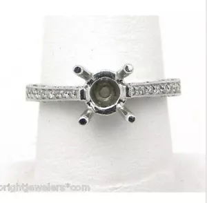 Sophisticated Ladies 14k White Gold Diamonds Semi-Mount Engagement Ring - Picture 1 of 5