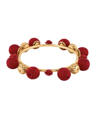Pulsera DOLCE & GABBANA RUNWAY Sicilia Natale Rosas Oro Rojo $1145 RTL Foto 1 de 4