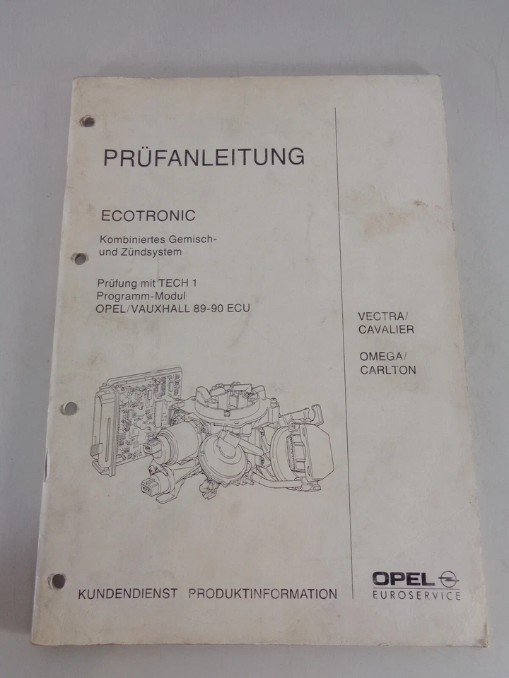 Manual de Taller Instrucciones Inspección Opel Vectra A, Omega A Ecotronic Stand - Imagen 1 de 1