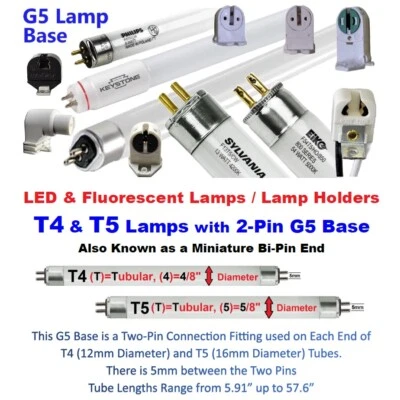 💥WHOLESALE💥T4/T5 Miniature Bi-Pin G5 LAMP HOLDER LED/LIGHT SOCKET END Base~450 - Image 1 of 4