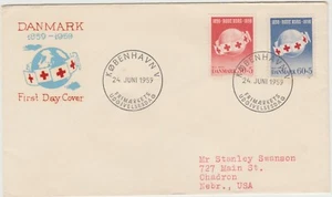 Denmark 1959 FDC Red Cross issue good condition - Picture 1 of 2