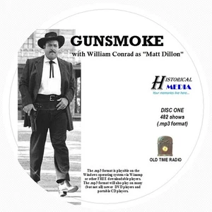 GUNSMOKE - 482 Shows Old Time Radio In MP3 Format OTR On 5 CDs - Picture 1 of 1