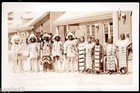 c.1920 (LAKOTA) SIOUX INDIAN GATHERING ~ MANDAN NORTH DAKOTA ~ROLLAND LUTZ PHOTO
