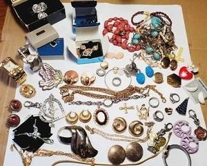 Lote de joyería de disfraz de moda vintage (77) - Imagen 1 de 18