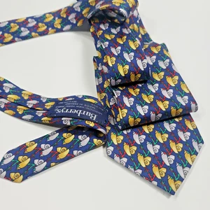 VTG Burberry's Blue Silk Tie - Snails and Anchors - 58 x 3.75 - Picture 1 of 5