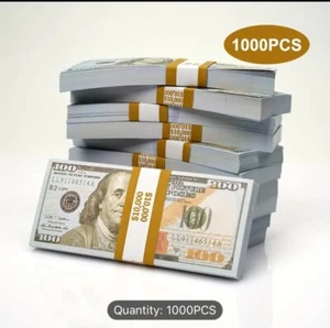 Movie Prop Toys 1000 Dollar Bills Realistic Toy Cash One Stack 100 Pcs 100k! - Picture 1 of 21