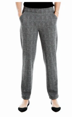 Max Studio Women's Plaid Double Knit Pants w/Pockets Size S Gray Brown Multi - Image 1 of 4