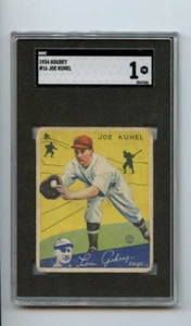 1934 Goudey Joe Kuhel Washington Senators #16  🚀😳💥 SGC Graded 1 - Picture 1 of 2