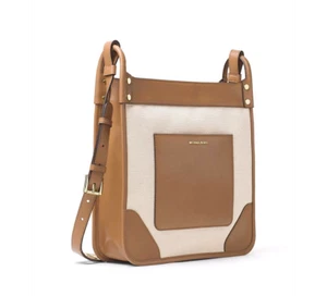 $328 NWT w/Receipt Michael Kors Sullivan Large North South Messenger Purse Ivory - Picture 1 of 8